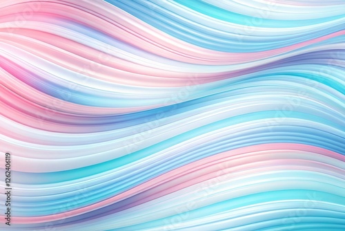Pastel Blue Pink Wavy Lines Abstract Background - Soft Color Gradient Design