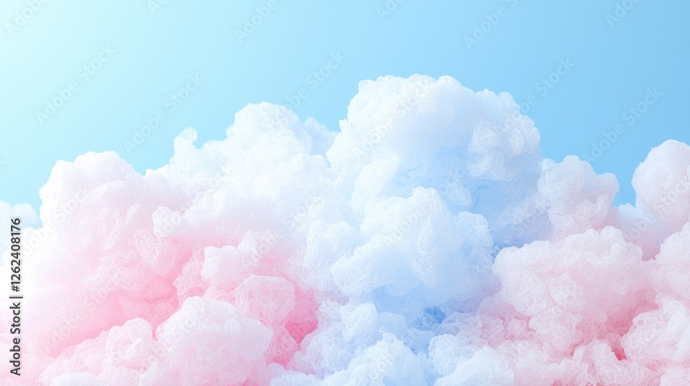 Fototapeta premium Abstract pastel cloudscape, vibrant color blend, soft light, artistic design, digital creation, for background use