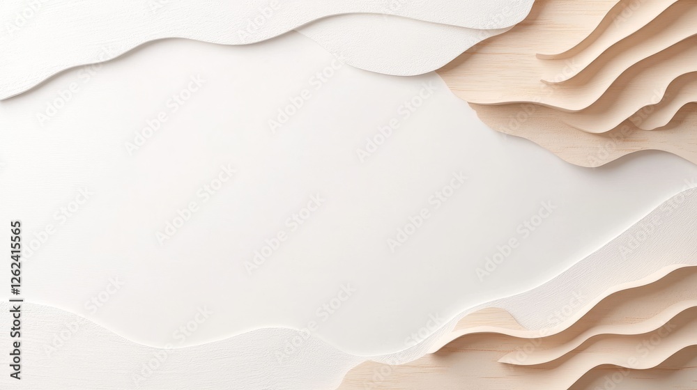 Obraz premium Textured waves of paper art studio abstract design minimalism