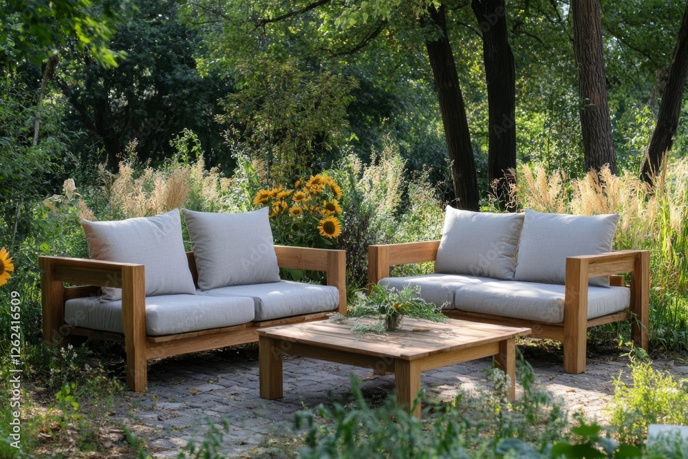 Modern Wooden Outdoor Patio Furniture Set Modern Wooden Outdoor Patio Furniture Set