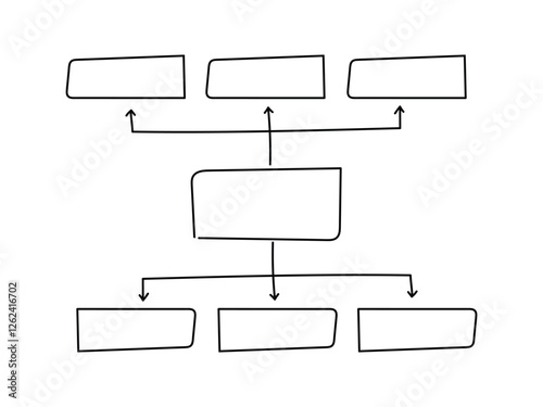 Diagram and organization chart template, hand drawn style