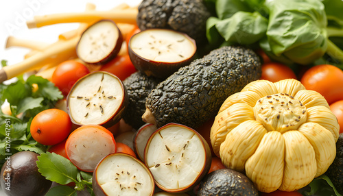 Fresh and cooked aspargus vegetable collection - Ready to use Premium PNG Cutout Isolated image, digital art. with white shades