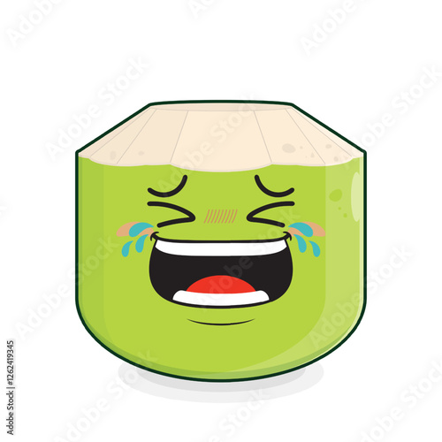 coconut laughing face cartoon cute