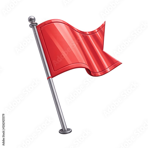 red flag 3d render icon on white background.png