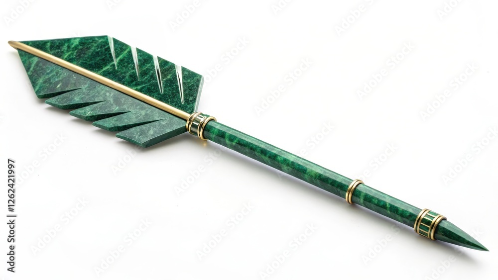 Fototapeta premium Emerald Arrow on a white background