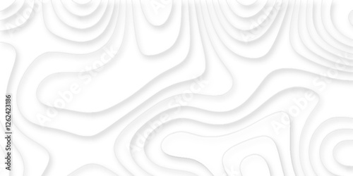 Blank Detailed topographic patter line map background , abstract background vector natural shadow papercut web topography map spiral line,. 3d realistic papercut decoration textured with wavy layers.