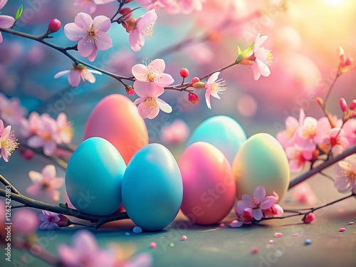 Soft Pastel Easter Eggs Spring Background - Gentle Springtime Design
