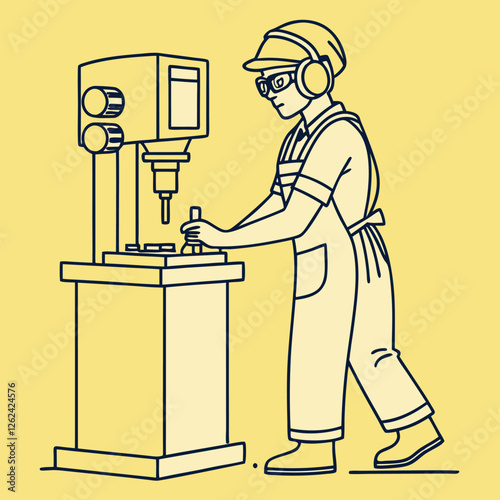 Labor Day. A Factory Worker's Dedication and Skill man job male image effort safety vector  