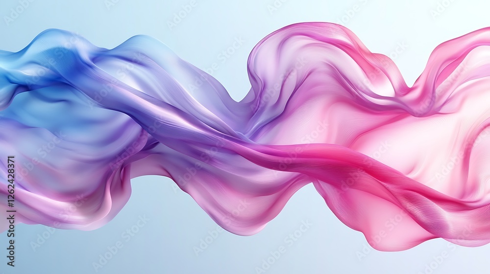 Flowing pastel fabric, abstract design, light blue background, website banner Flowing pastel fabric, abstract design, light blue background, website banner