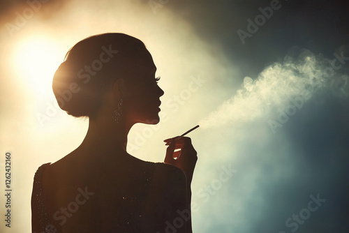 Elegant figure in evening g...