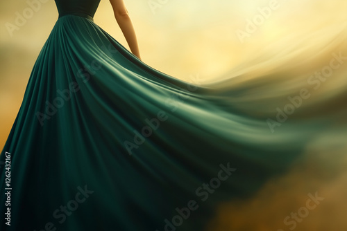 Elegant figure in evening g...