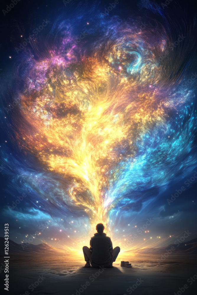 A soft glow emanating from the subject’s core, branching out as swirling layers of cosmic plasma, A soft glow emanating from the subject’s core, branching out as swirling layers of cosmic plasma,