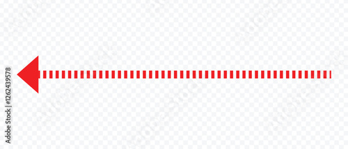 long dash and dotted arrow icon. flat style dash arrow vector illustration.