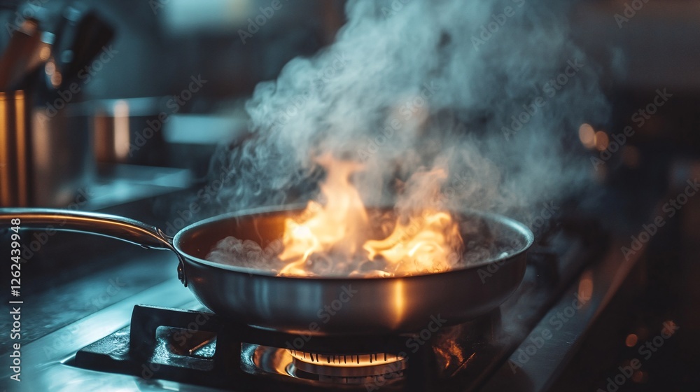 A stylish induction stove with a pan cooking in a modern kitchen, offering a minimalist backdrop with copy space for culinary or kitchen-related content. A stylish induction stove with a pan cooking in a modern kitchen, offering a minimalist backdrop with copy space for culinary or kitchen-related content.