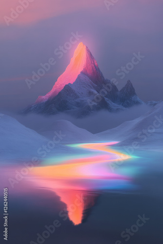 A cinematic perspective of tall, diamond-like peaks appearing to melt and solidify again under a