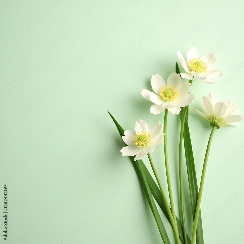 Fototapeta premium Delicate white hellebore flowers