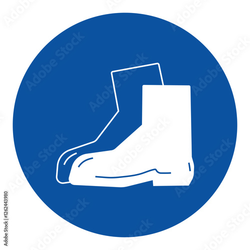 PPE Required Sign
Industrial Safety Engineer with warning sign of mandatory use of safety boots.
wear safety boots sign
safety shoes required
wear safety footwear sign