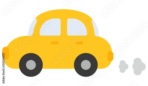 かわいい黄色の車のイラスト
