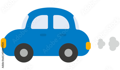 かわいい青色の車のイラスト