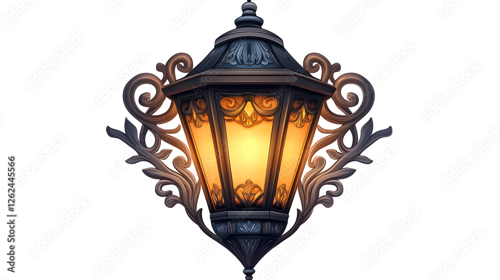 Ornate Decorative Street Lamp Illustration Ornate Decorative Street Lamp Illustration