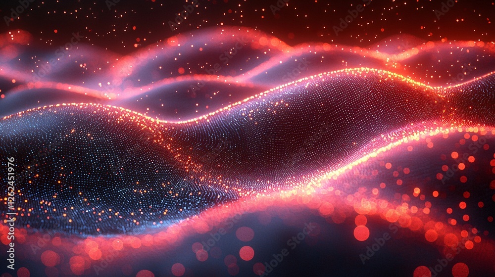 Red & Blue Abstract Particle Wave Background Red & Blue Abstract Particle Wave Background