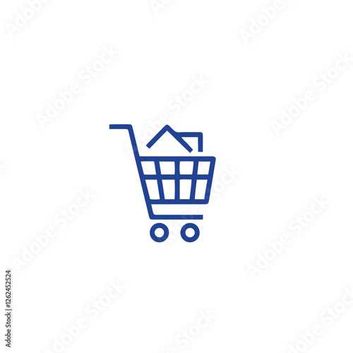 shopping icon vector line design , shopping cart icon