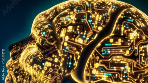Futuristic Brain Circuit Visualization