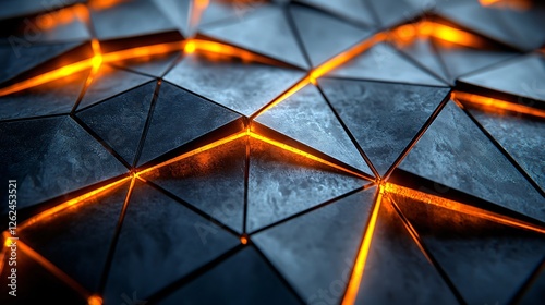Glowing Triangular Metal Texture Background