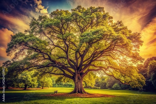 Vintage Photo: Majestic Oak Tree, Valentines Park, Ilford, London photo