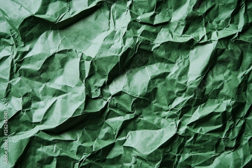 Wallpaper Mural Green crumpled paper macro close-up abstract texture. AI generated Torontodigital.ca
