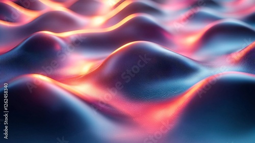 Abstract Wavy Mesh Background, Neon Glow