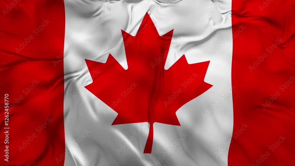 Canada National Flag waving with wind Canada National Flag waving with wind