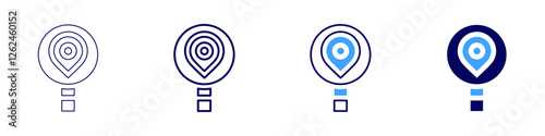 Map driving icon in 4 different styles. Thin Line, Line, Bold Line, Duotone. Duotone style. Editable stroke