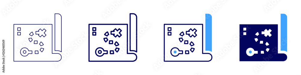 Map entry icon in 4 different styles. Thin Line, Line, Bold Line, Duotone. Duotone style. Editable stroke Map entry icon in 4 different styles. Thin Line, Line, Bold Line, Duotone. Duotone style. Editable stroke