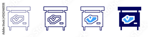 Map enhancement icon in 4 different styles. Thin Line, Line, Bold Line, Duotone. Duotone style. Editable stroke