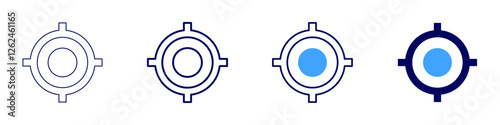 Map hosting service icon in 4 different styles. Thin Line, Line, Bold Line, Duotone. Duotone style. Editable stroke