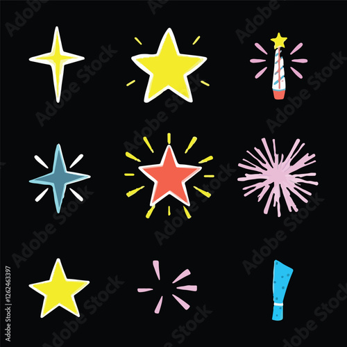 Celebration and stars line icons collection. Big UI icon set. Thin outline icons pack. Vector illustration eps10