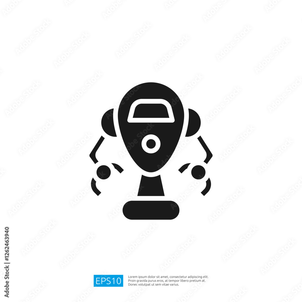 A stylized black icon of a robotic vacuum cleaner, showcasing its sleek design and dual side brushes, representing modern home cleaning technology. A stylized black icon of a robotic vacuum cleaner, showcasing its sleek design and dual side brushes, representing modern home cleaning technology.