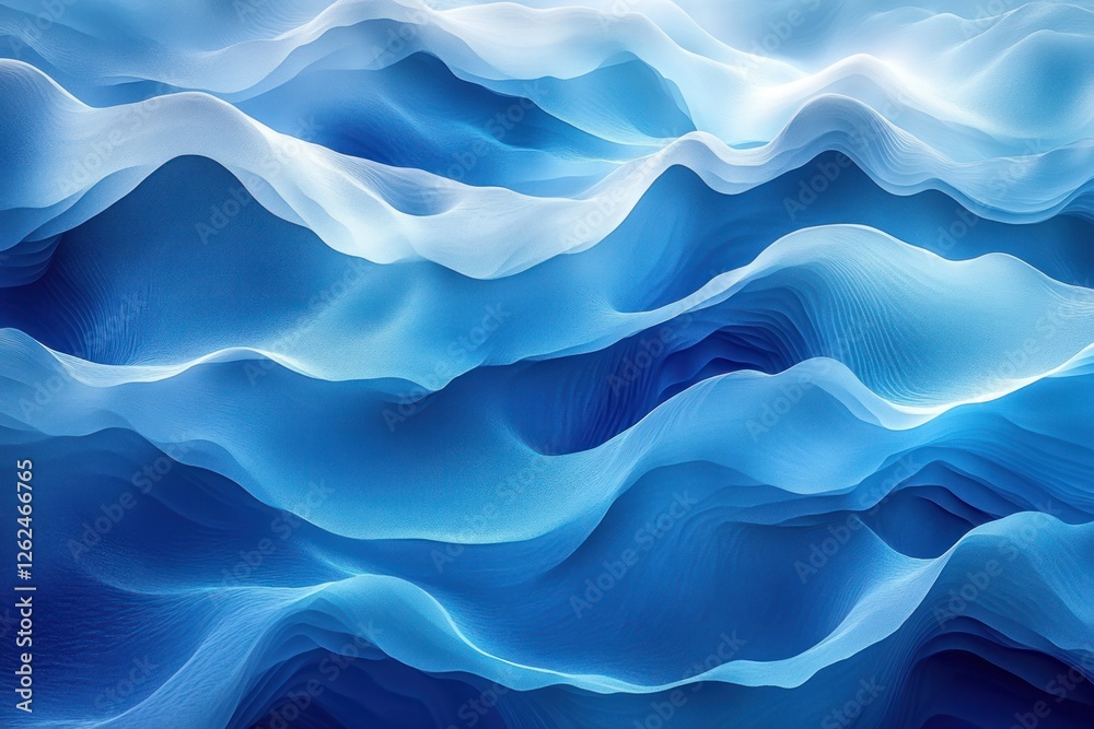 Obraz premium Abstract Blue Waves: A Serene Digital Landscape