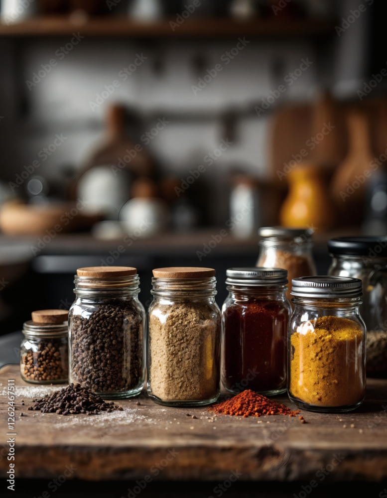 jars of spices food photo