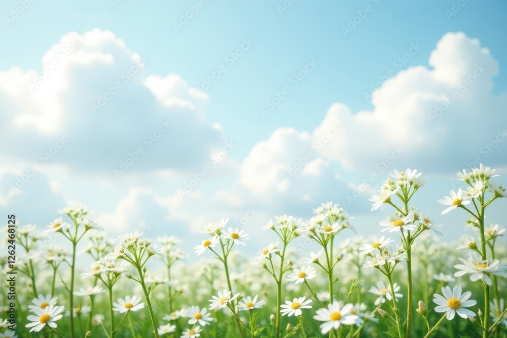 Clouds of tiny white baby's breath flowers on stark white , romantic, simple, design