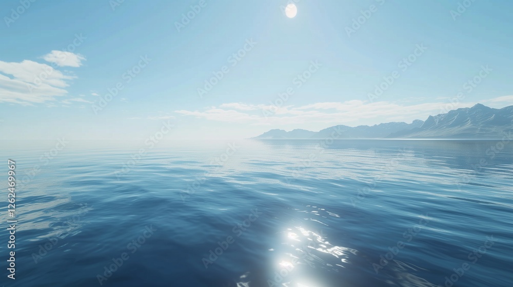 A peaceful sea with soft ripples, reflecting the clear blue sky above, captured in stunning detail on a bright, sunny day. A peaceful sea with soft ripples, reflecting the clear blue sky above, captured in stunning detail on a bright, sunny day.