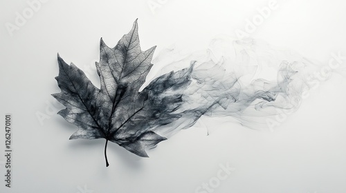 leaves with black smoke haze