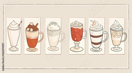 Hot Christmas Drinks with Marshmallows and Whipped Cream