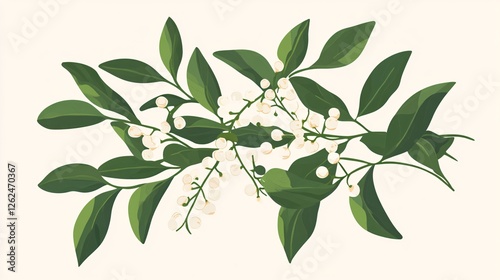 Mistletoe Illustration: Festive Decoration for Holiday Season