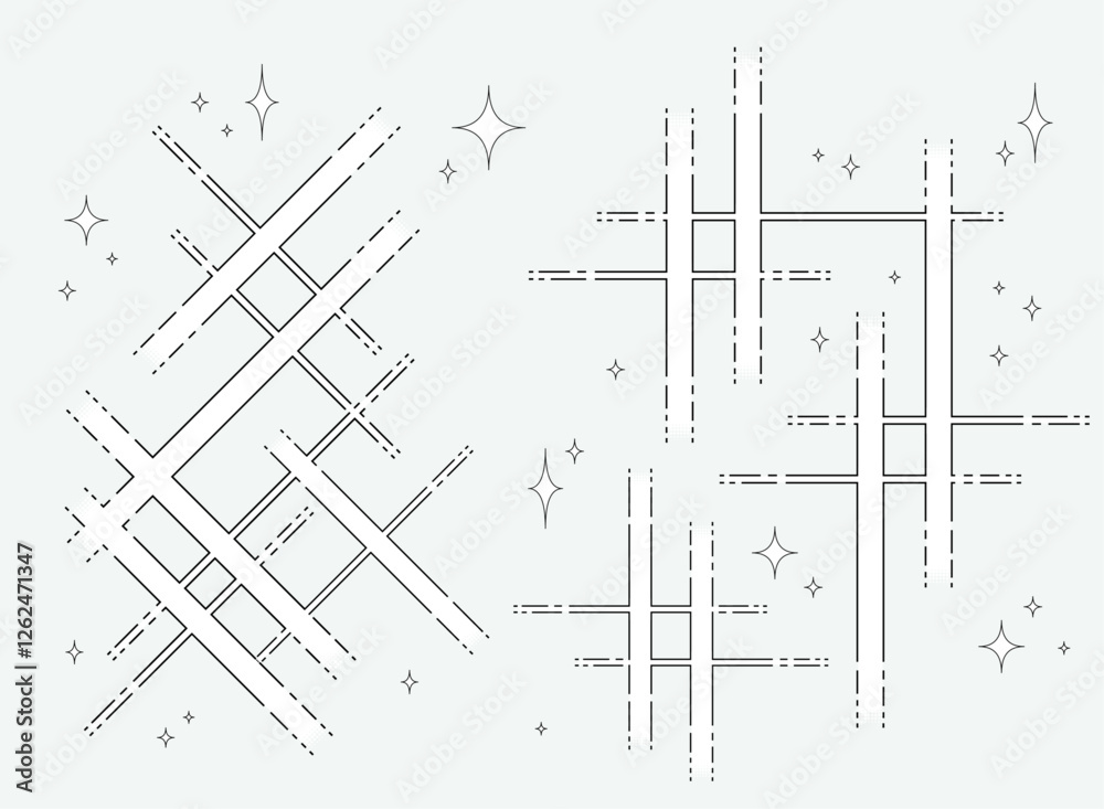 Naklejka premium 漫画風のキラキラエフェクト素材