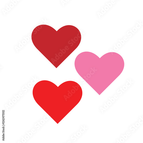 group of red and pink love hearts. symbol of love icon vector. Valentine's day card