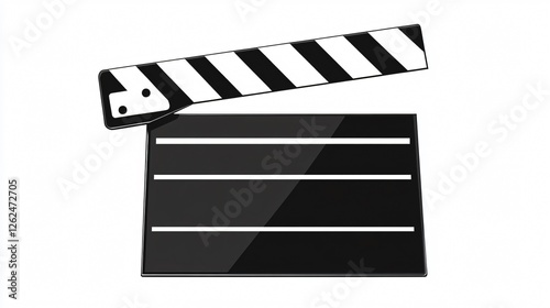 Clapperboard Vector Icon on White Background
