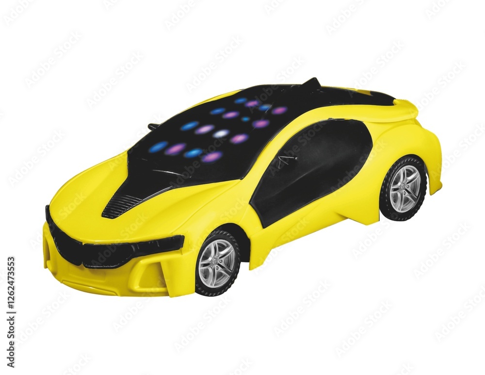 Yellow Toy Car Isolated on White Background Yellow Toy Car Isolated on White Background