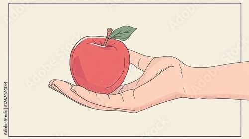 Close-Up Hand Holding Healthy Organic Apple for Nutrition